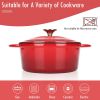 COOKWIN Enameled Cast Iron Dutch Oven with Self Basting Lid;  Enamel Coated Cookware Pot 4.5QT